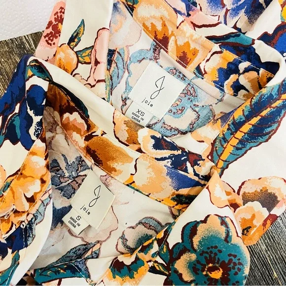 Joie Floral Button Front Mini collar Dress – Cream Multi – Romantic - Picture 5 of 6